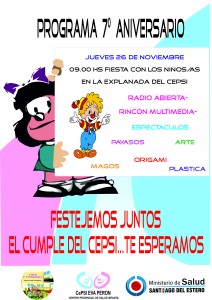 AFICHE ANIVERSARIO fiesta infantil